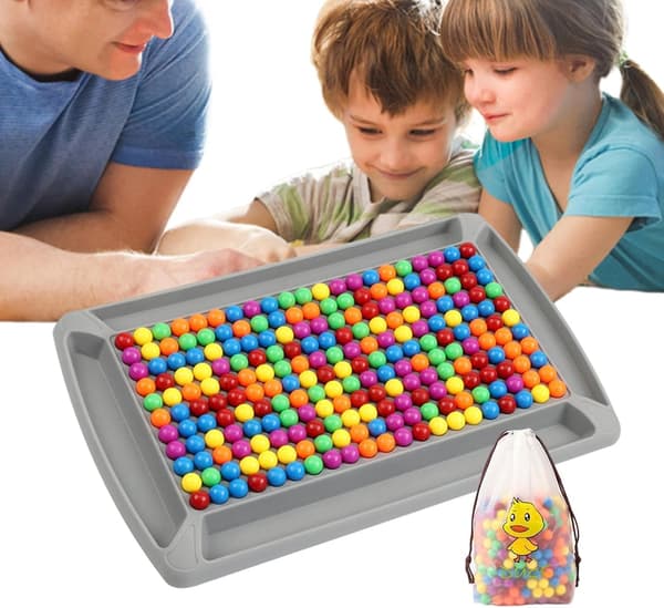 Rainbow Ball Duel Brettspill - Klassisk Strategispill for Barn (245 Perler) Gray 245 beads