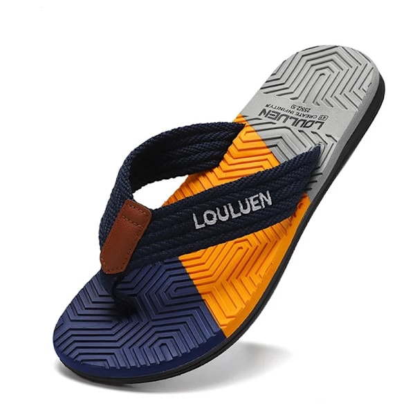 Menn Flip Flops Slides 2023 Trend Sommer Anti-Slipd Mann Toffpar Utendørs Lett Casual Strand Mann Sandaler Hushold Slides For Menn Mørk blå 40