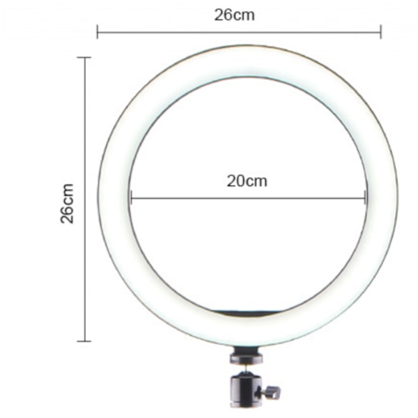 26CM LED-ringljus för sminkning RingLight för video, studio, M