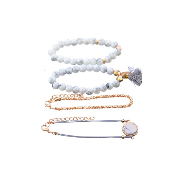 Letapi Bohemian Håndlavede Væv Hjerte Lang Tassel Armbånd Sæt Kvinder Nye Grå Reb Kæde Armbånd Smykker Jul Gi Gi Gis Tog 83106