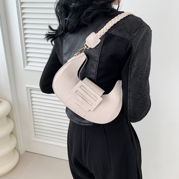 Cross-Border Special-Interest Design Crescent Bag För Kvinnor 2024 Vår Ny Trendig Underarm Bag Mångsidig Handväska Axelväska Khaki