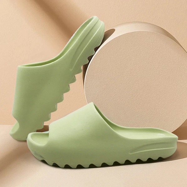 Mode Kvinnor Tofflor Summer Classic Sport Sandaler Män Casual Eva Flat Mjuk Strand Slides Tofflor Unisex Utomhus Inomhusskor Beige 38-39