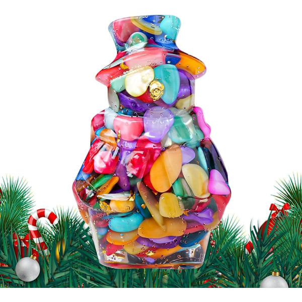 Kristalli Lumimies Koriste - Joulukoristehahmo, Värikäs Colorful shells