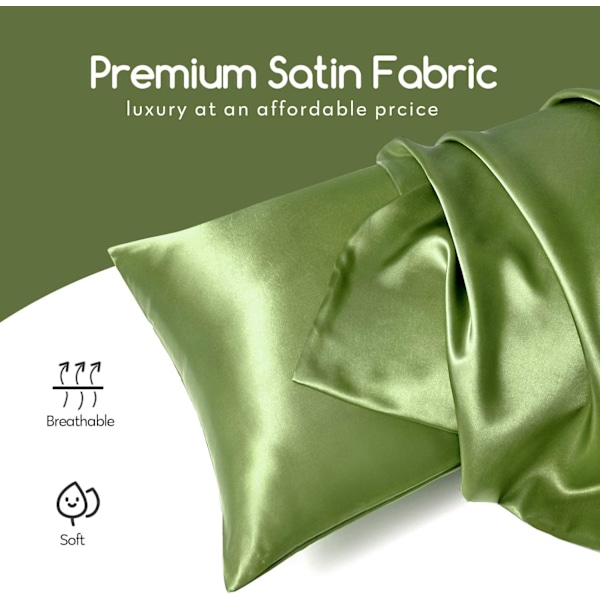 Silke Satin Örngott 2-pack (uten fyllmiddel) Sage 50X66cm Sage 50X66cm