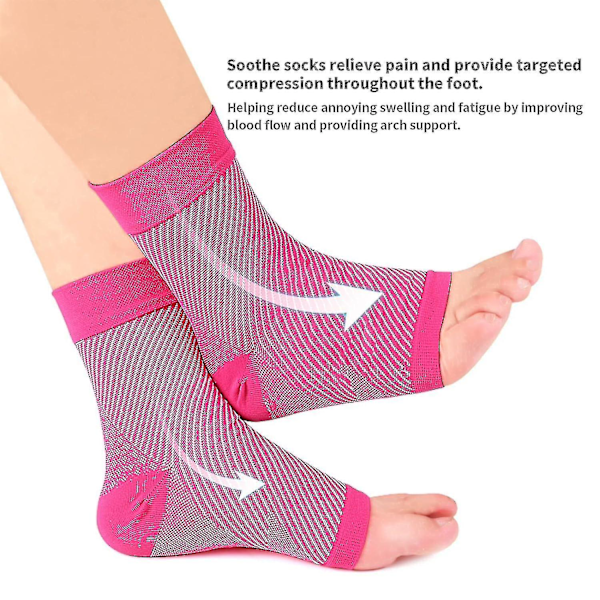 3 par neuropatistrumpor, lugnande strumpor för neuropatisk smärta, tendinit kompressionsstrumpor, plantar fasciit, neuropati - Vit - White - L XL White -