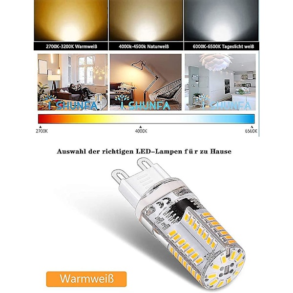 G9 LED-lampa, 3w LED-lampa motsvarande 30w halogenljus, 300lm varm [DB]