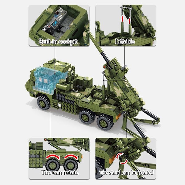 Militär krigshaubits bilmodell tegelstenar byggstenar