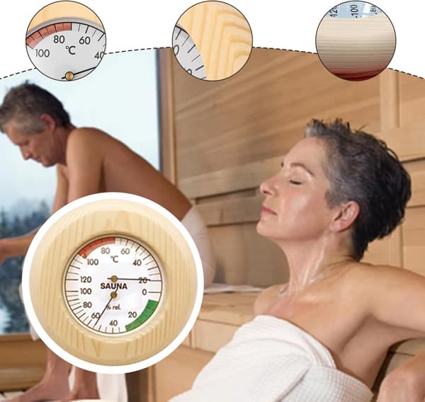 Saunatermometer træ indendørs termometer 2-i-1 termometer og hygrometer med præcisionsskala sauna tilbehør udendørs levende
