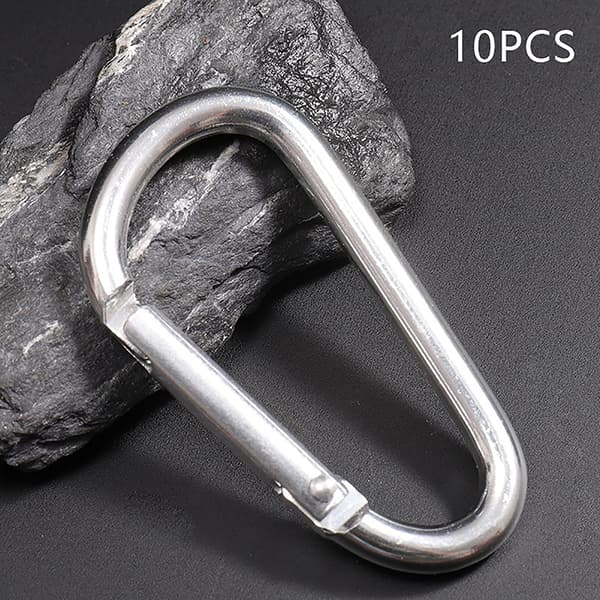 Karbinhake Nyckelring Aluminiumlegering D-ring Spänne Fjäderbelastad Karabiner - Rea White