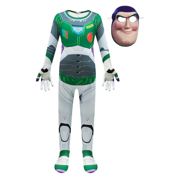 SQBB Toy Story Buzz Lightyear Barn Pojkar Fancy Dress Jumpsuit Cosplay Festoutfit Halloween kostym 8-9 år