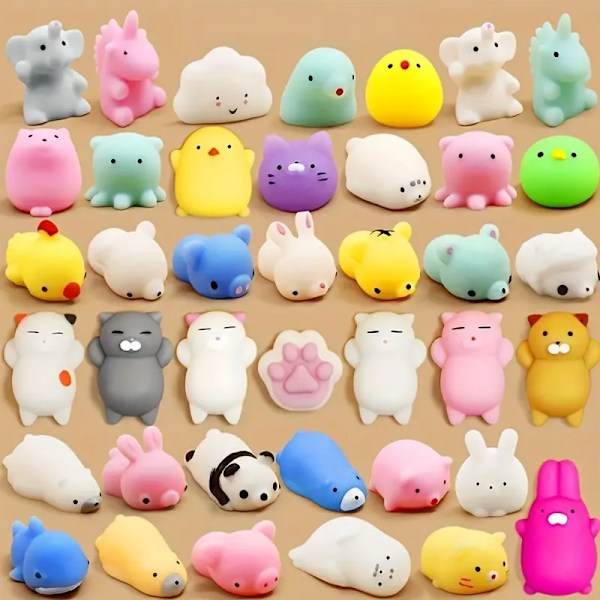 20 stk Mini Squishy Lekefigurer for Barn - Tilfeldige Dyr Mini Squishes - Bursdagsgave