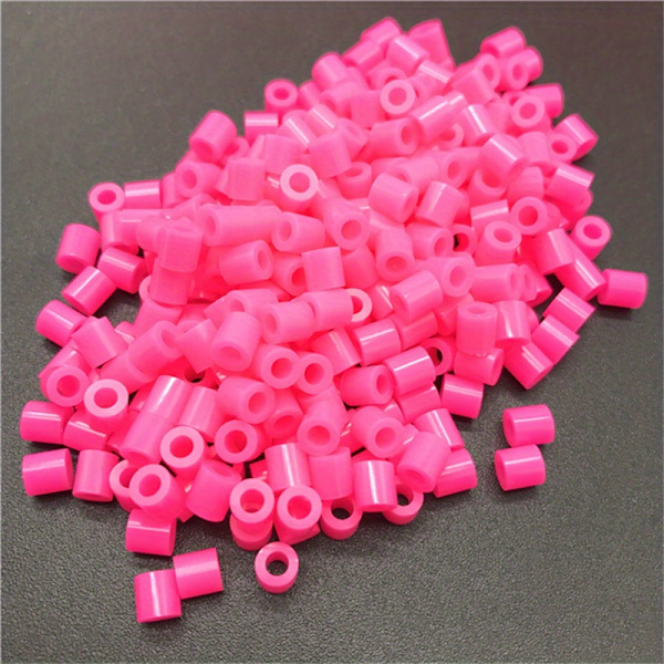 500 stk DIY-matchingsperler, 5 mm håndlagde fusjonssperler, materiale for DIY-armbånd, øredobber, leker, puslespill og panel deep pink1