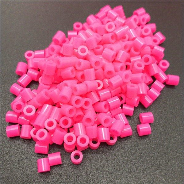 500 stk. DIY-matchning perler, 5 mm håndlavede fusionsperler, materiale til DIY-armbånd, øreringe, legetøj, puslespil og panel deep pink1