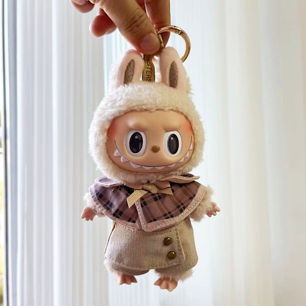 Qianjin Xiaoxiang-stil, (kun tøj) 17 cm vedhæng blindbox macaron Labubu Labubu Time to chill dukketøj