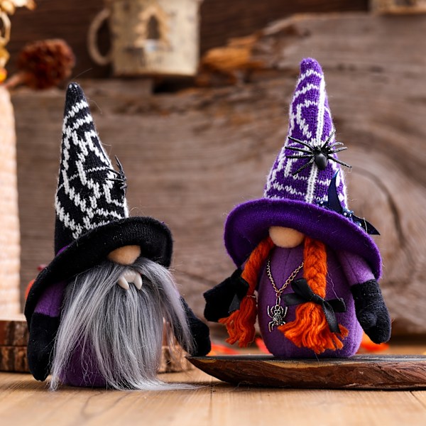 Halloween dekoration ansiktslös dvärg docka prydnad docka spindel fladdermus arrangemang prydnad Male