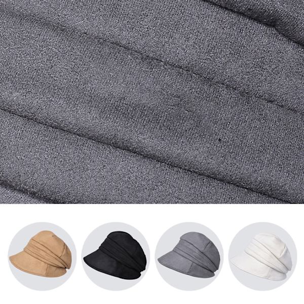 Personlig mjuk brätte åttkantig hatt Vinter Håll varm Kyltäta hattar för vandring utomhus Grå Grey