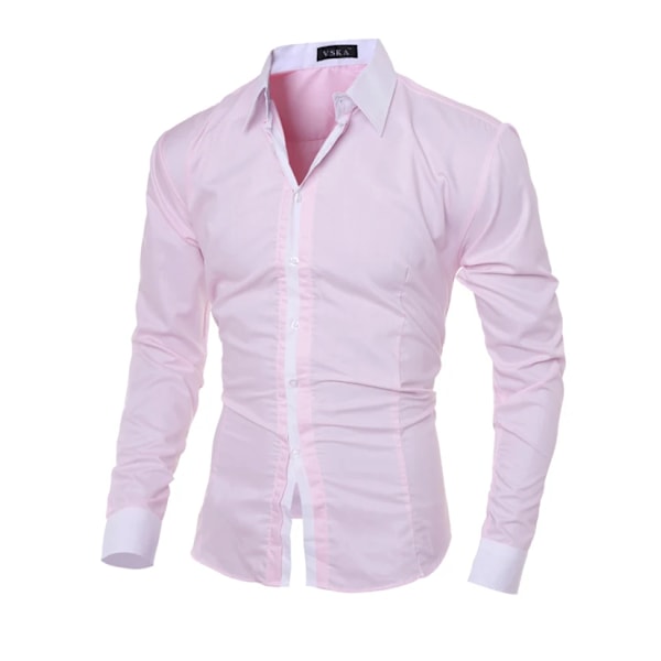 Randiga skjortor för män Långärmade Slimma Vita Sociala skjortor Casual för män Business Camisa Masculina Chemise julskjorta 1036-Svart L