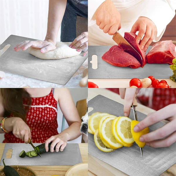 304 Livsmedelskvalitet Rostfritt Stål Skärbräda - Dubbelsidig för Köksbruk M