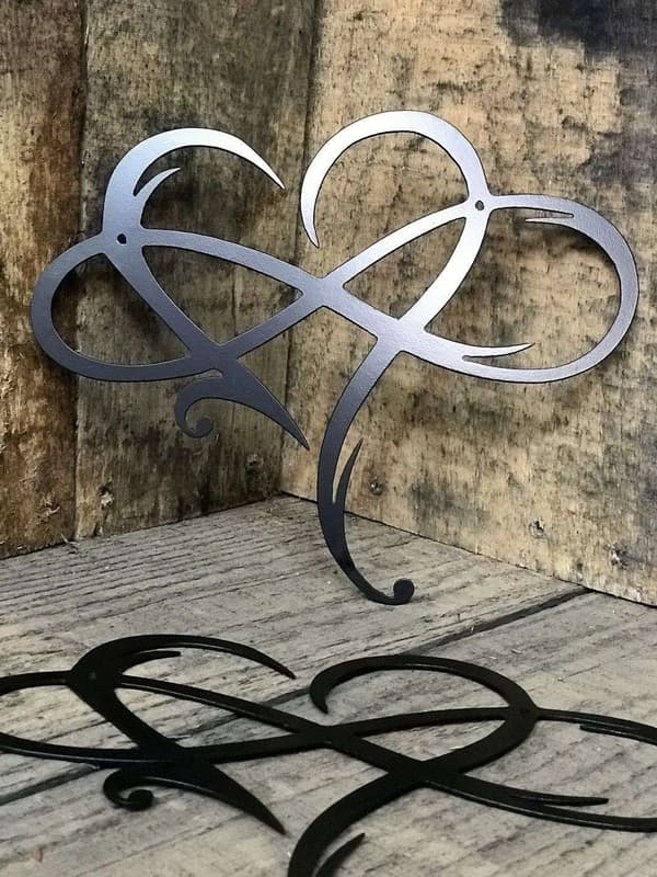 40*35 cm - Seinäkoriste Infinity Sydän Metalli Seinätaide, Rautataide Decora - Perfet-max