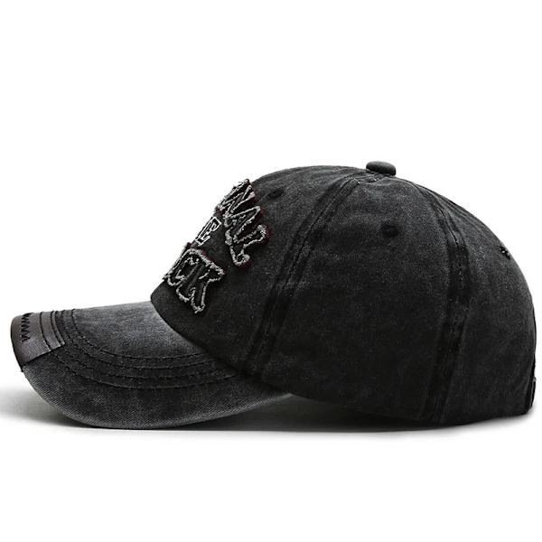 Retro Brevbroderi Baseballkepsar Vår Sommar Män Kvinnor Bomull Justerbar Casual Hip Hop Streetwear Solhattar y2k hatt black Justerbar