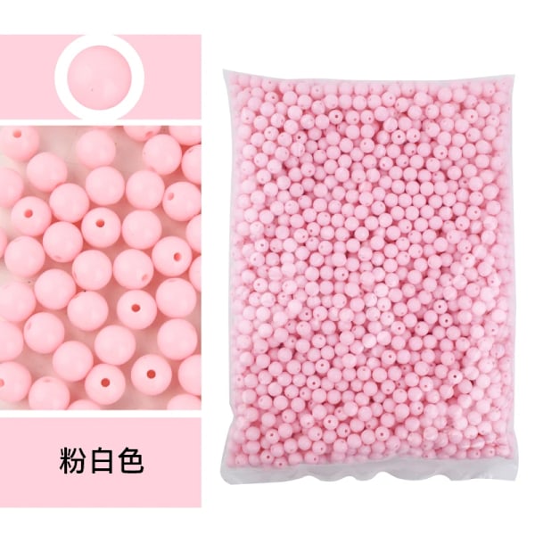 Candy Färg Akryl Runda Pärlor 3Mm-12Mm Loose Bollar Spacer Pärlor För Nålsarbete & Smycken Tillverkning pink 4 6mm 200pcs