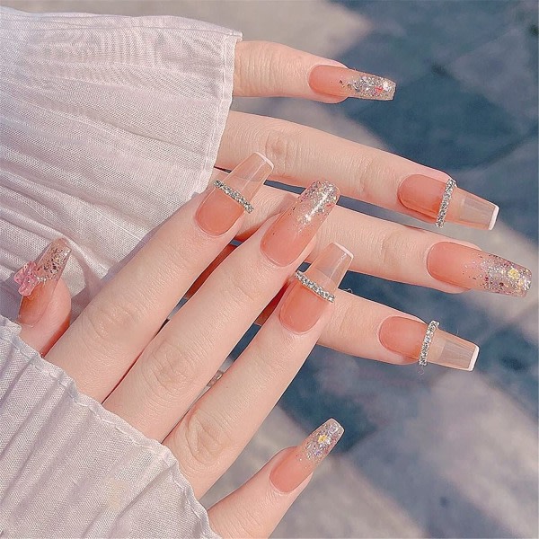 Franska nagelspetsar 500 st Flake Nails Cover 10 storlekar Konstgjorda lösnaglar Lady Fransk akryl med låda för nagelsalong och DIY Nail Art