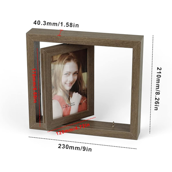 Fotoramset, 23 × 21 cm, bröllopsfotoram i MDF-trä