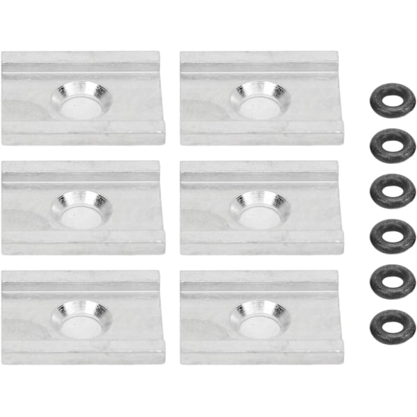 3 Waters Kajak Adapter, 6 ST Aluminium Kajak Adapter Anodiserad Tight Connection Track Adapter Plattor med O-ring för FeelFree
