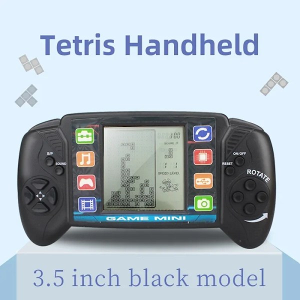Bærbar Klassisk Nostalgisk Tetris Spilmaskine Pædagogisk Legetøj Skærm Håndholdt Pocket Gaming Player Elektronisk Legetøj Blå