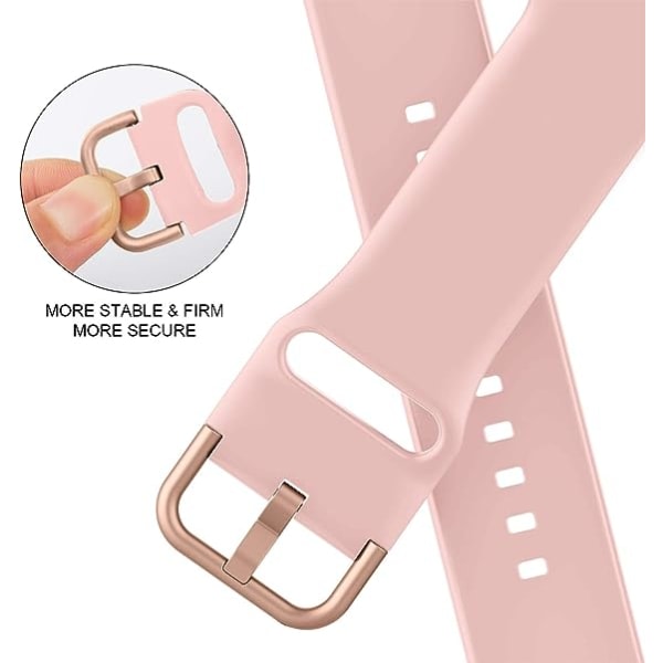 CQBB Sportband kompatibelt med Apple Watch -band 41 mm 40 mm 38 mm, mjukt silikonarmband Ersättningsrem med klassiskt spänne för kvinnor män-rosa