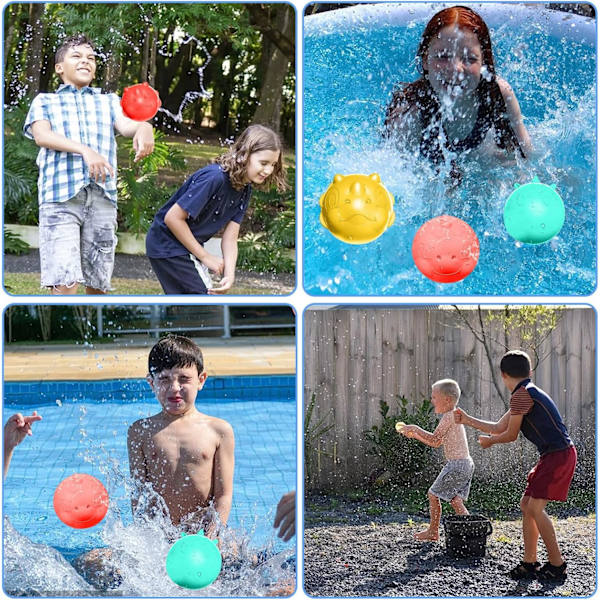 15 stk. Selvlukkende Vandbomber, Genanvendelige Silikon Splash-bolde til Pool & Strandfest Sjov 15 pcs