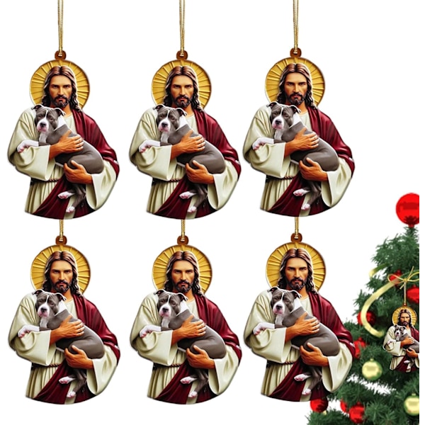 Set med 6 Akryl Julgranspynt, Unika Semesterdekorationer för Trädet Dimensions (cm):