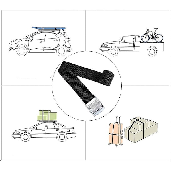 10 kpl Kiinnityshihna 2 * 39cm Moottoripyörä / Auto / Pyöräteline Kiinnityssarja Kiristyshihna Maksimikuormitus 500 kg - Musta