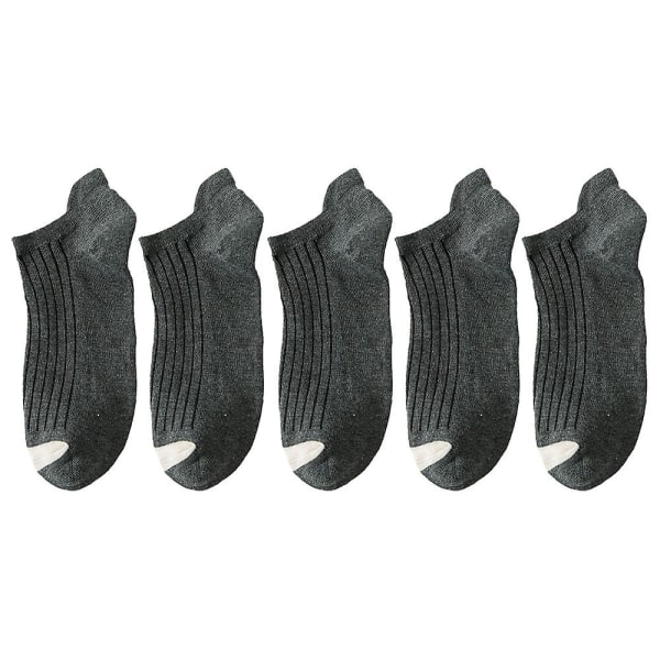 Korta bomullsstrumpor för män - enfärgad, hälskydd och bekväma öronlyft, grå