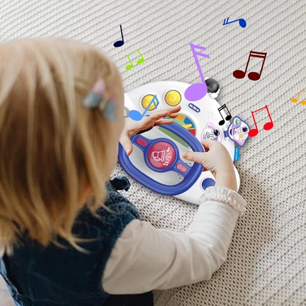 Ohjauspyörä Leikkiä Varten Lapsille | Musiikillinen Ajamisen Simulaatiolelu Pojille ja Taaperoille White