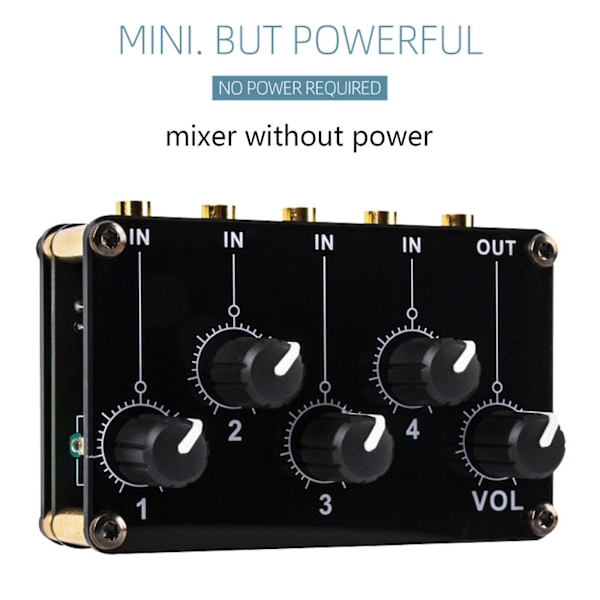 Stereo Mini-mikseri 4-kanavainen Mini Audio Mixer Audio Stereo Passiivinen