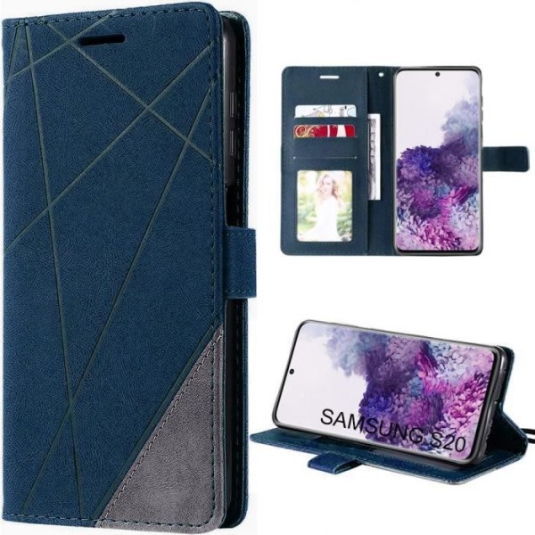 CQBB Fodral till Samsung Galaxy S20 Protective Leather Effect Marinblå