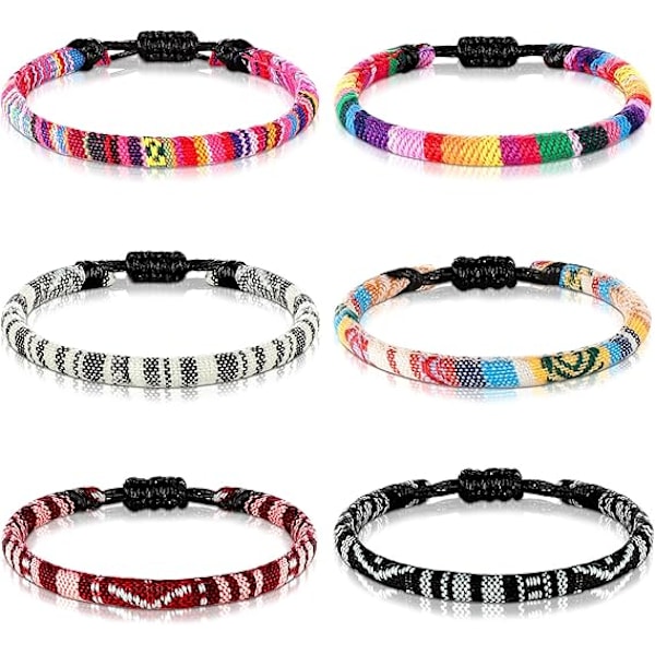 6 kpl Boho Surfer nilkkakoru Säädettävä Boho Surfer nilkkakoru ohut köysi Unisex käsintehty ranta nilkkakoru jalkakoru Bohemia nilkkaketju