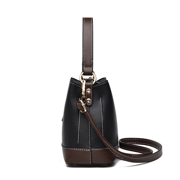 Handväska i konstläder, hinkmodell, axelremsväska, stor kapacitet, crossbody