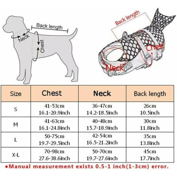 Redningsvest til kæledyr, hunde, sikkerhedsvest med reflekser, justerbar størrelse, redningsvest til hunde til svømning, surfing, sejlads og jagt