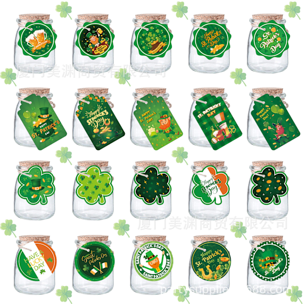 St. Patrick's Day tema kostyme hengende flagg papir streng dekorasjoner gummiballonger meldingskort irske festdekorasjoner leveranser dress