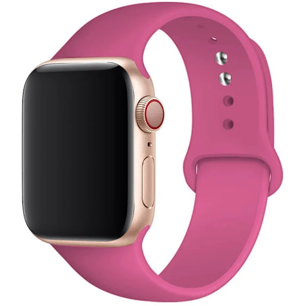 Silikonrem för Apple Watch Band 45mm 44mm 42mm 49mm 41mm 40mm 38mm armband iwatch Series 8 7 9 SE 4 3 5 Ultra 6 Dragon Fruit 42 44 45 49 mm S-M