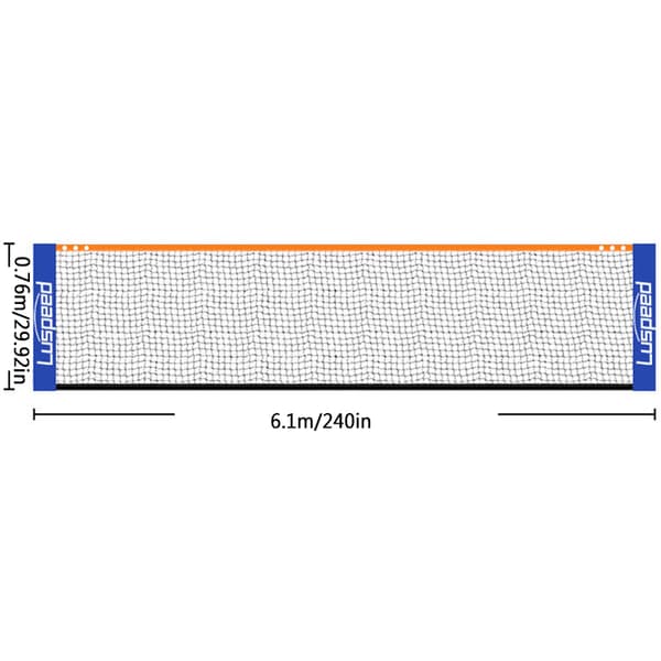 Bärbart hopfällbart standard professionellt badmintonnät inomhus utomhus Vit White 6.1m