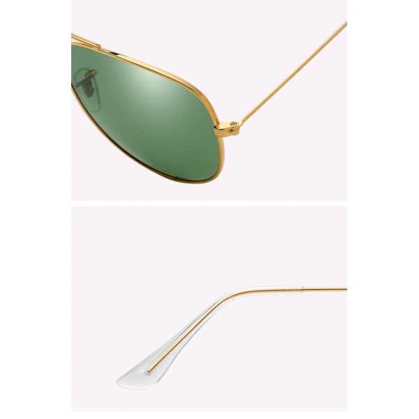 Polariserte Aviator Solbriller for Menn Kvinner Metall Flat Top Su
