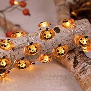 Halloween-sæt med 3 tema-lyskæder med 30 LED-græskar