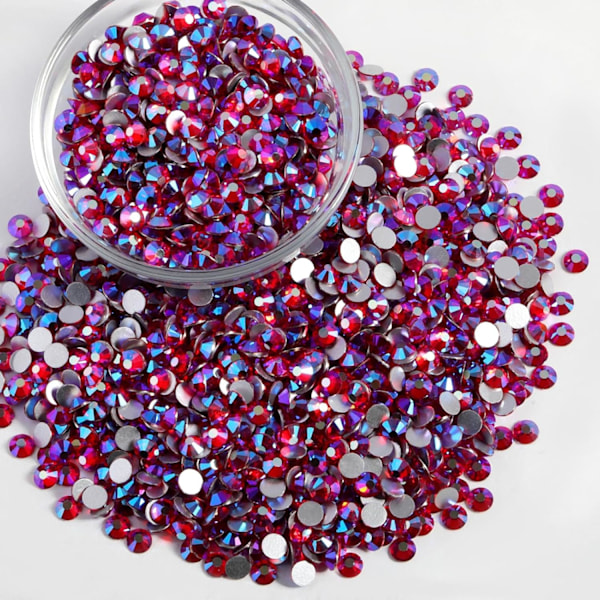 14400 stk Lys Siam AB Flatback Rhinestones til DIY Håndværk, SS16, 3,8-4,0 mm Light Siam AB SS16/14400pcs