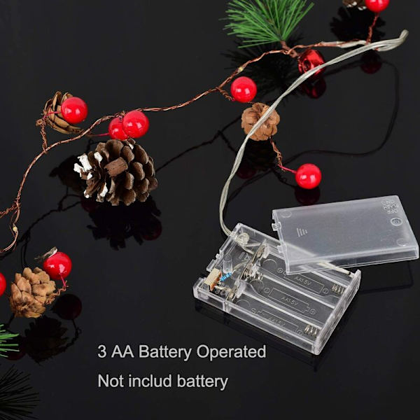 Bitar Julbär Holly Garland, 204cm LED-ljus Garland Julbär Kotter Garland Deko för Jul Cr