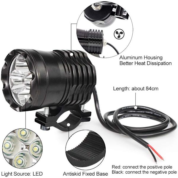 Motorsykkel LED-ekstralys, frontlykter Addit