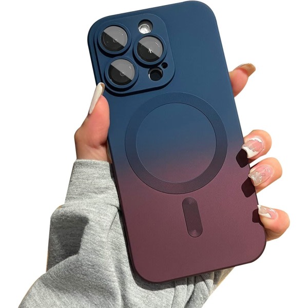 CQBB Magnetiskt iPhone 14 Pro case [kompatibelt med MagSafe], sött case med gradientfärg för kvinnor och män, mjukt TPU-stötsäkert med case