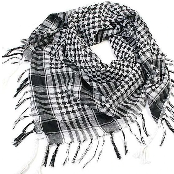 Sommer Unisex Taktisk Arabisk Sykkelmaske Skjerf For Mann Kvinner Mote Lett Hijab Skjerf Vår Hær Rutete Hode Skjerf Maske Kaffe 100 cm